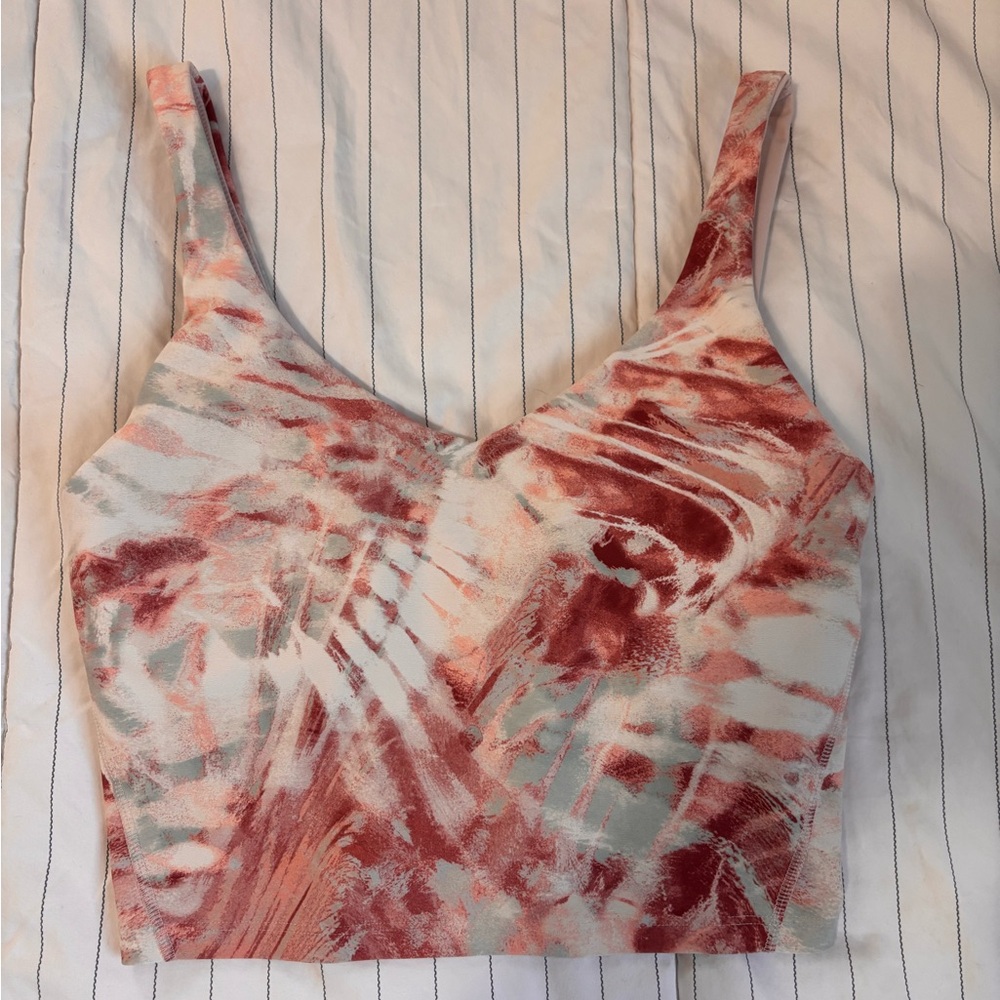 Old Navy Pink and White Abstract Tank Top